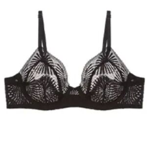 Kiki de Montparnasse Black Demi Sundial Bra 36D